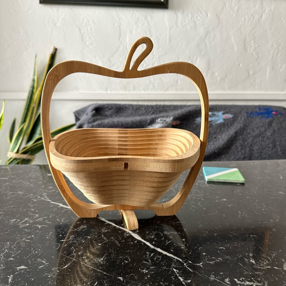 Wooden Apple Shaped Basket